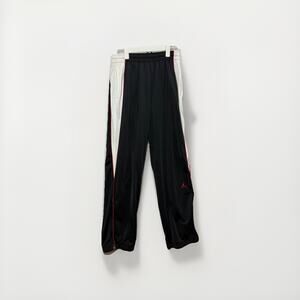 Nike Jordan Black White Red Warm Up Track Pants Men’s Size L Retro Ankle Zip VTG